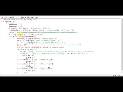 python code for calculating CGPA