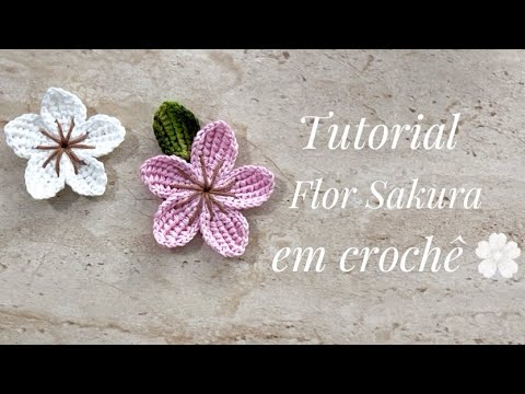 Step-by-step easy Tunisian flower/crocheted cherry blossom