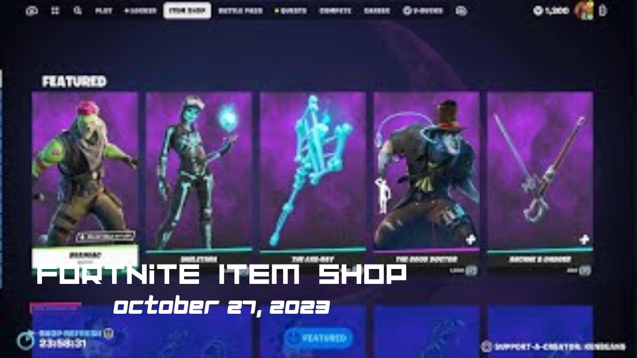 Fortnite Item ShopOctober 27, 2023 YouTube