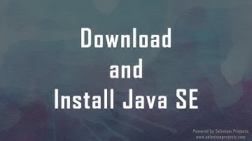 Download and Install Java SE