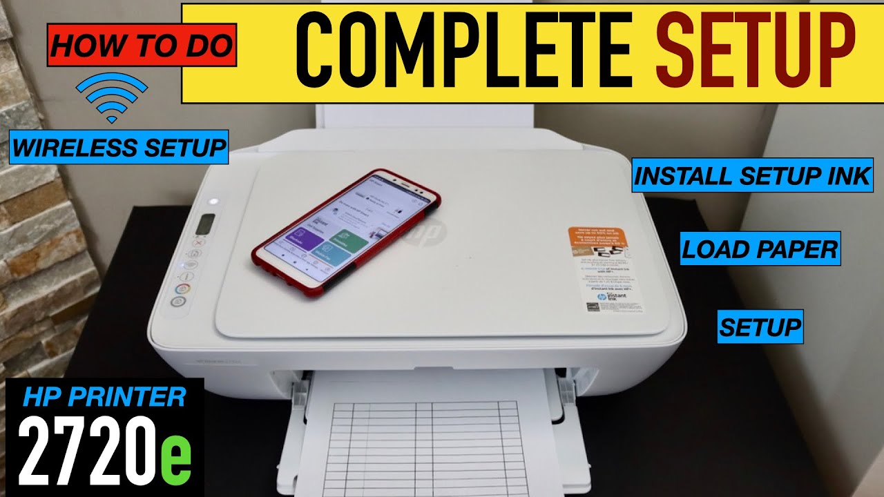 HP DeskJet 2720e Setup, Install Setup Ink, Load Paper, Complete Wireless  Setup & Review. 