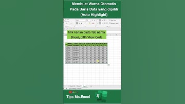 Membuat Warna otomatis pada baris yang dipilih,The Active Row Auto Highlight #reels #excel #tutorial