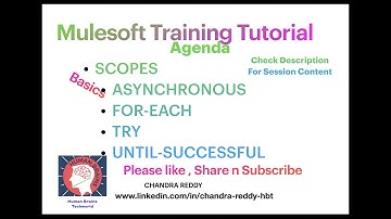 P1-S10|#mulesoft Tutorial for beginners|Mulesoft Scopes|Foreach|Asynchronous|Try|Until Successful