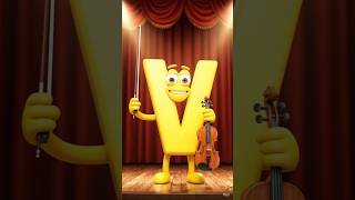 Learn Letter V for Violin with Fun Words &amp; Objects | ABC Learning for Kids #ytshorts #ytviralshorts