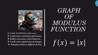GRAPH OF MODULUS FUNCTION IN ENGLISH FOR ISC AND CBSE CLASS 12 STUDENTS
