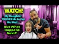 Premire vido dans mon nouveau salon de coiffure jai coup les cheveux de ma fille  asmr ceyhun