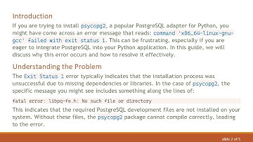 Fixing the Exit Status 1 Error When Installing psycopg2