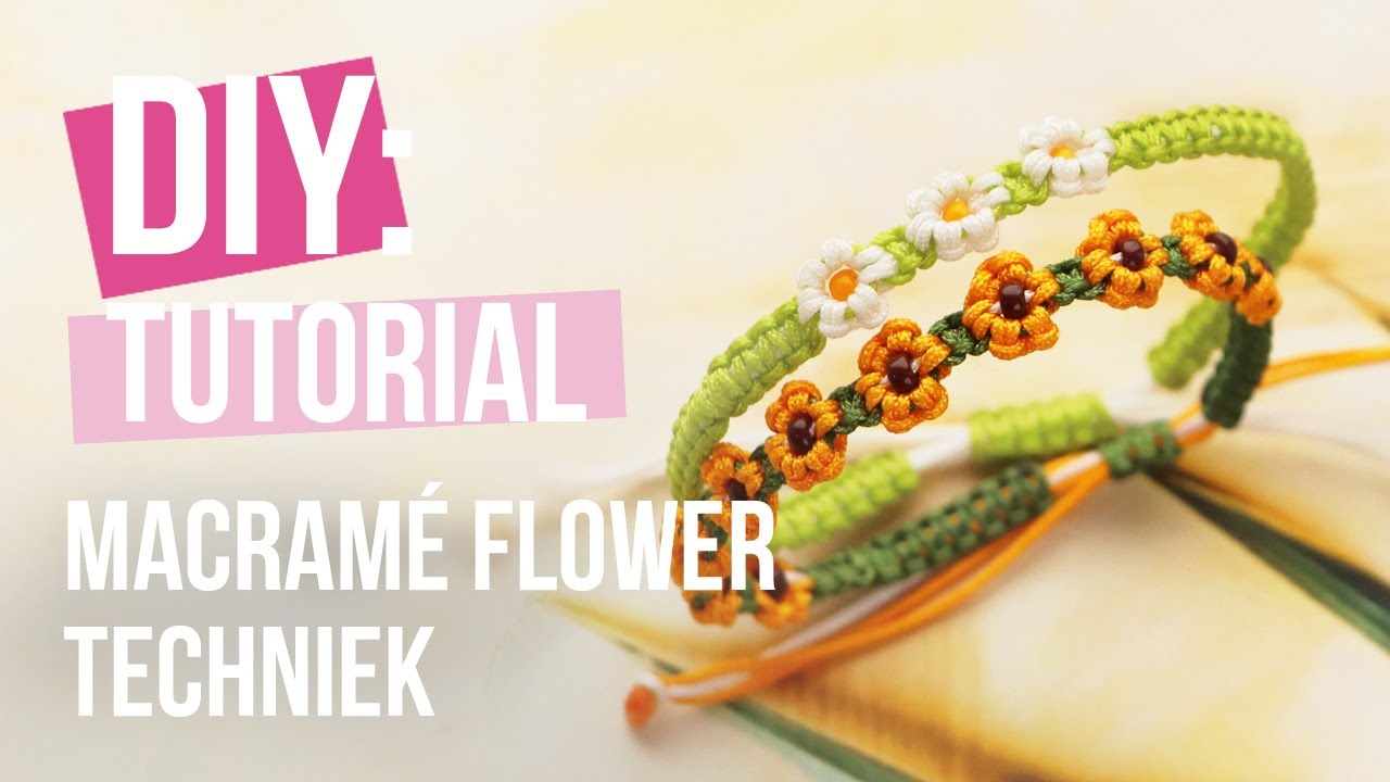 Cadeau groep Bewustzijn Sieraden maken: Macramé flower techniek DIY - YouTube