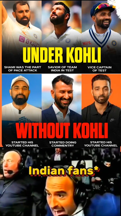 😱without Kohli#Virat Kohli#youtuber#Ajinkya Rahane#Mohammed Shami#commenter#Pujara