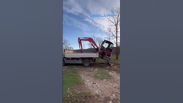 How to load mini excavator on truck