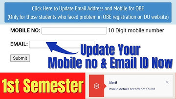 DU SOL 1st Semester Students | Update Your Mobile no & Email ID Now | OBE Registration Issues.