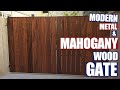 Modern Metal Gate With Mahogany Wood | JIMBO'S GARAGE