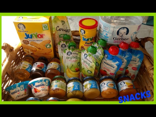 Papillas y snacks para bebes marca Gerber y otros! - YouTube