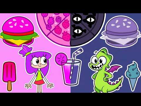 Pink VS Black | Funny Colors Cartoons for Kids | Viv and Denny Stories