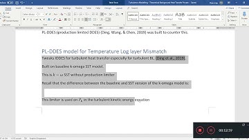Turbulence Modelling 86 - IDDES Mixed Opposing and Aiding Convection and PL DDES