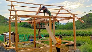 Build a new wooden house, frame and assemble the roof. Part 3