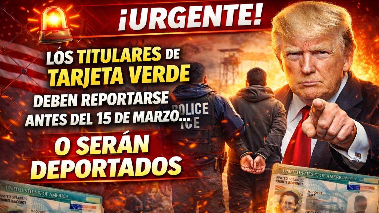 ¡URGENTE!Los titulares de la Tarjeta Verde deben reportarse antes del 15 de marzo o serán deportados