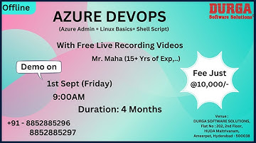 AZURE DEVOPS Offline Training @ DURGASOFT