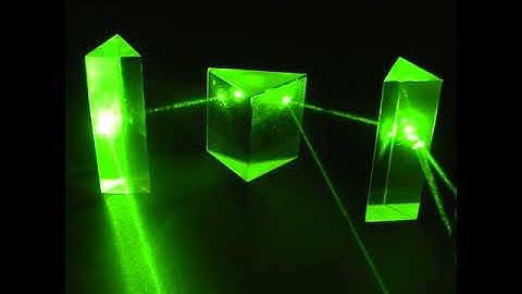 Three Prisms with Green Laser