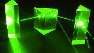 Three Prisms with Green Laser