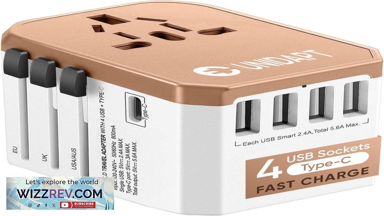 International Plug Adapter Unidapt Travel Adapter Worldwide All in one Universal