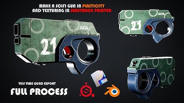 Make a  Scifi gun in PlasticityAnd texturing In Substance Painter #plasticity #substancepainter