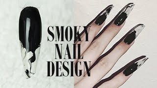Smoky Design + Long Lipstick Shape by Goda Flawless Nails