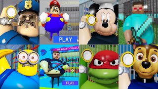 All Games BARRY PRISON RUN 2 IN REAL LIFE Roblox Mario Minecraft Minions Mr Beast Paw Patrol Pj Mask