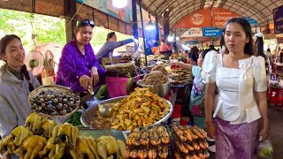 Cambodian Street Food  Delicious Grilled Chicken, Fish, Frog, Snail, Meatball @ Counryside Market