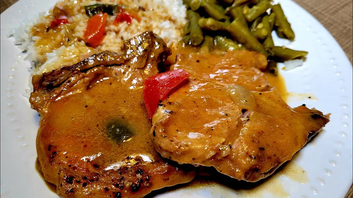 Southern Smothered Pork Chops with scratch made gravy.