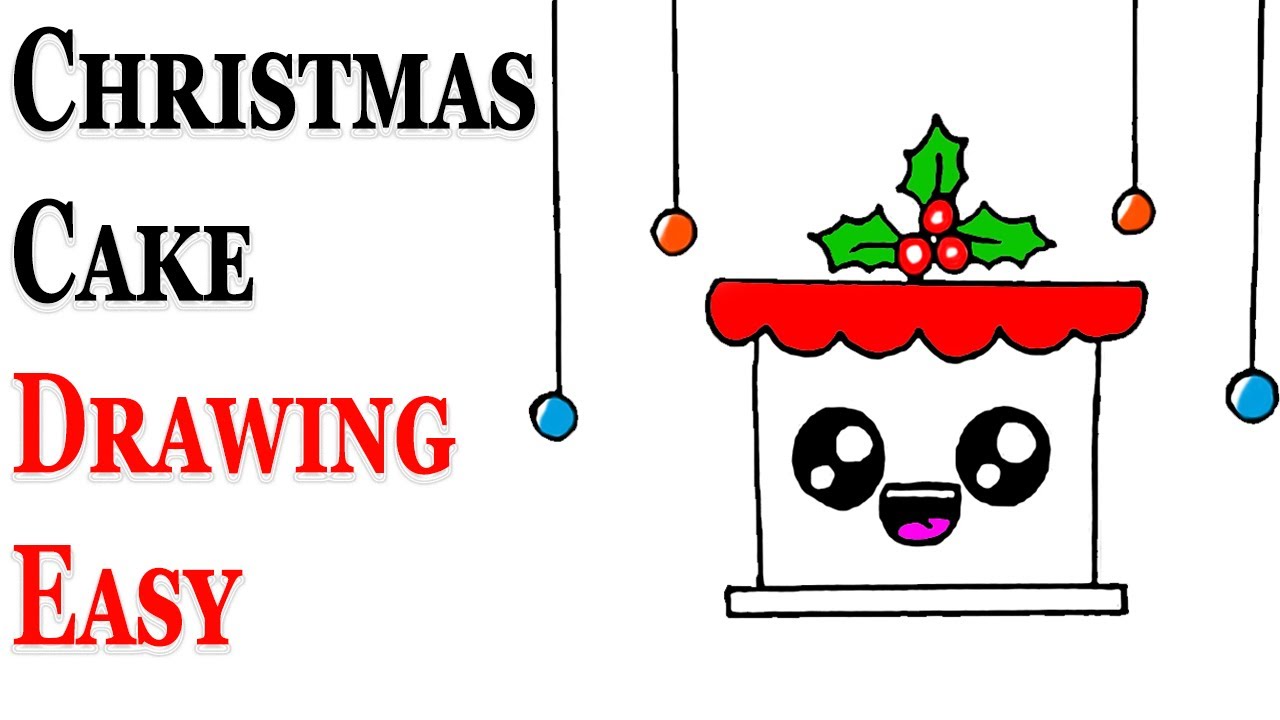 Christmas Cake Drawing Easy How to Draw Christmas Cake Christmas
