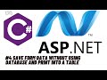 Asp.Net With CSharp Hindi Tutorial Part 4 || Save Form Data and Print in Table Without Database ||