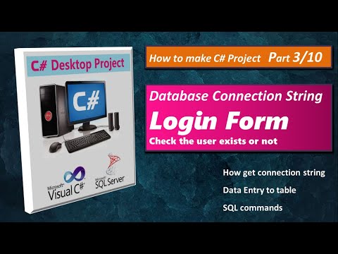 Login Form and Database Connection String | Visual Studio CSharp Sql Server Banking Project | Part 3