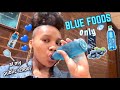 I ONLY ATE BLUE FOODS FOR 24 HOURS CHALLENGE! (at my public school!!)