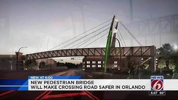 New pedestrian bridge under construction in Orlando