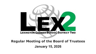 Regular Meeting of the Board of Trustees - January 15, 2026