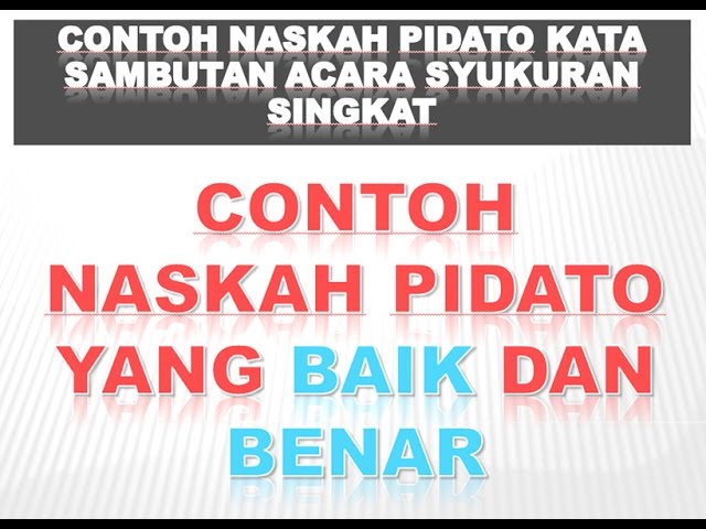 Contoh kata sambutan pembukaan acara