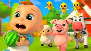 Yummy Colorful Fruits and Veggies Kids Rhyme | Animals Playtime & Learning Nursery Songs LuLu Melon