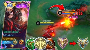 MOSKOV BEST GUIDE TO RANK UP FASTER IN 2025!! (recommended build and emblem must try) MLBB!!
