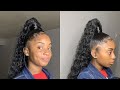 How to: Curly Genie Ponytail on natural long hair 😍