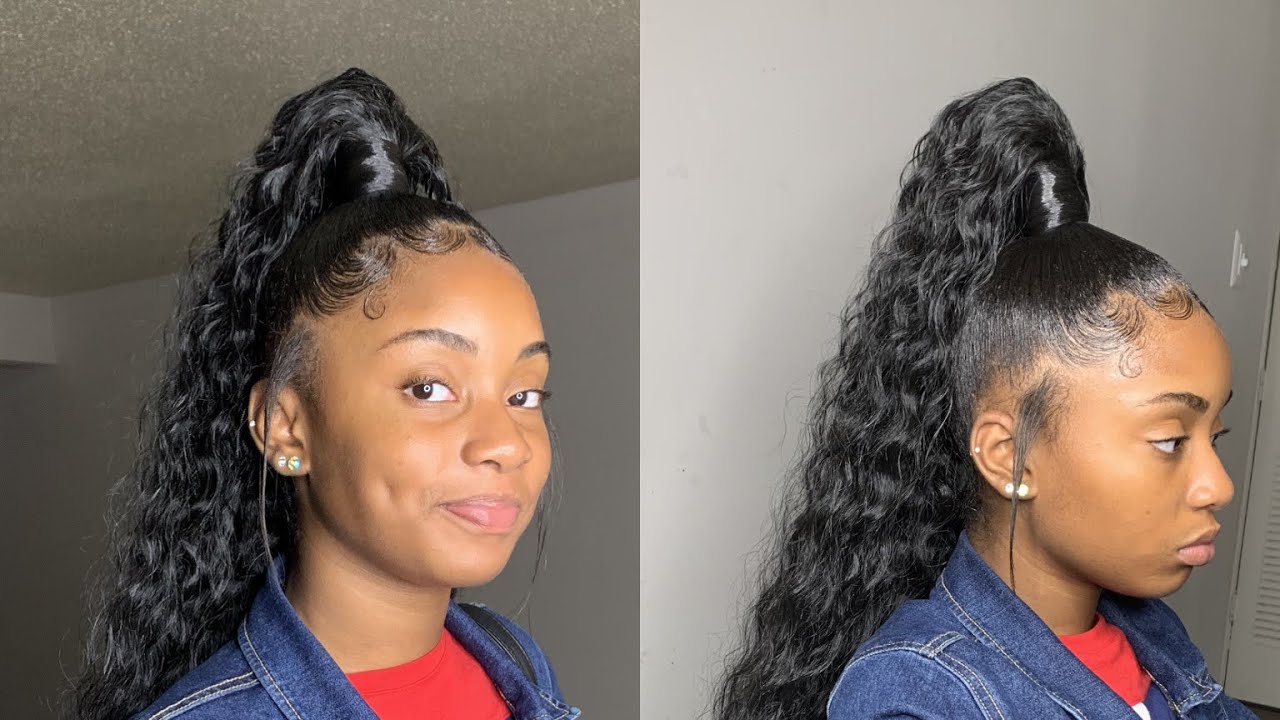 How to: Curly Genie Ponytail on natural long hair 😍 - YouTube