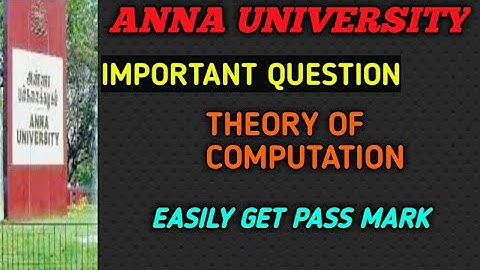 CS8501 THEORY OF COMPUTATION IMPORTANT QUESTIONS - ANNA UNIVERSITY #annauniversity