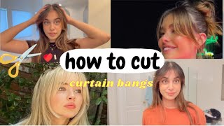 How to Cut Curtain Bangs (wispy front bangs) Sabrina Carpenter/Madison Beer hair