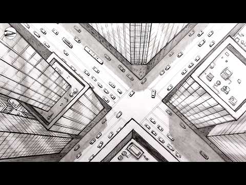 Draw a City Bird's Eye View Fast One-Point Perspective