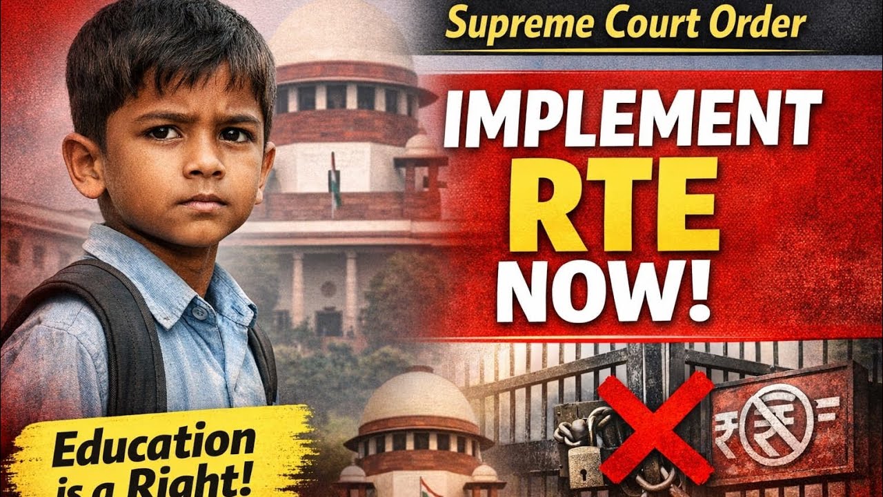 Right to Education Act 2009 must be Implemented Supreme Court Order 