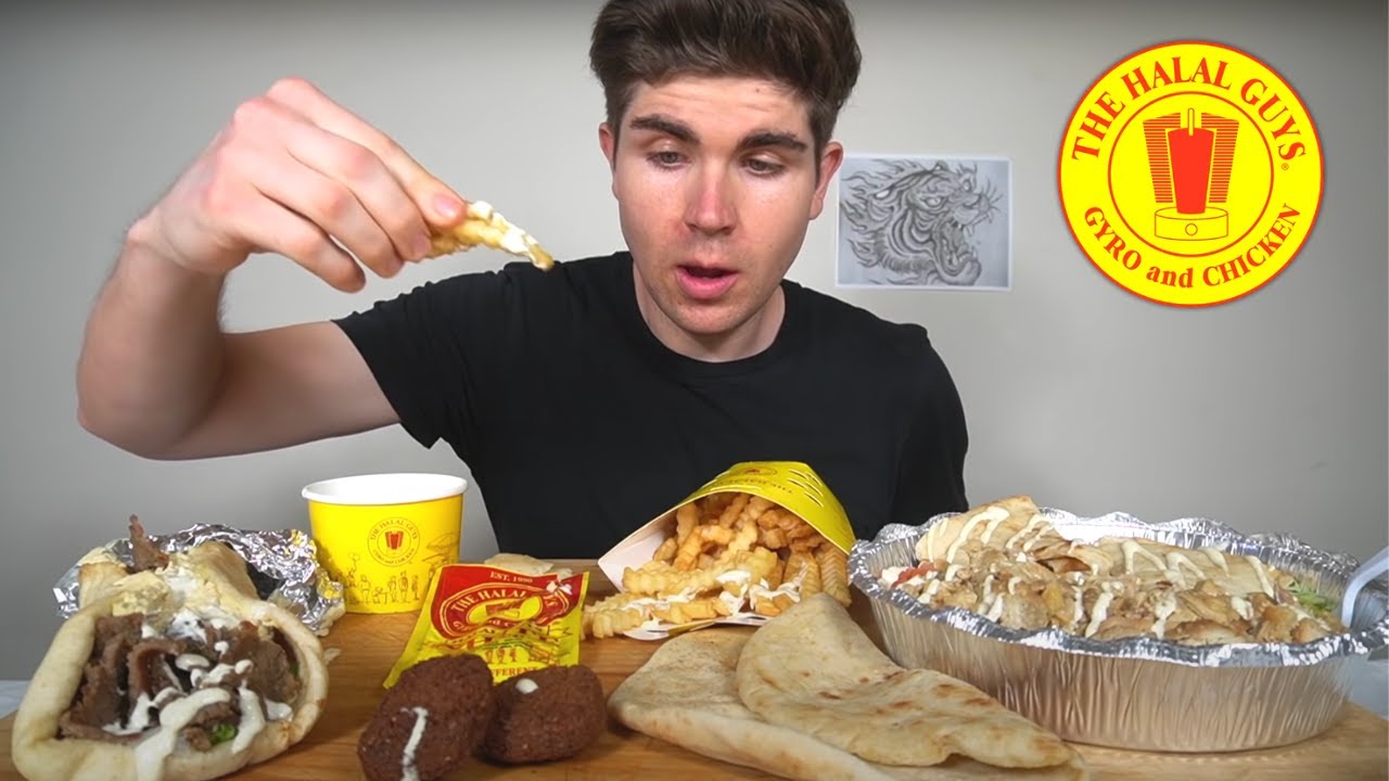 First Time Eating HALAL GUYS Mukbang