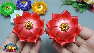 พับเหรียญโปรยทาน Ep.104 ดอกบัวบานขนาดเล็ก🌼แบบตูดเปิด /Handmade easy by kaew