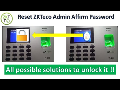 Unlock ZKTeco Device / Reset Admin Affirm Password (Many solutions to this problem)