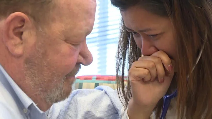 Woman Cries as She Hears Loved One's Heart Beating...