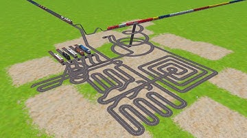 AI RAILS PASSING FROM SPRINGS CIRCLES RAILROAD TRACKS ZIG ZAG TRACKS/ train wold5 